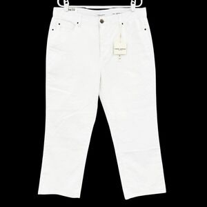 Curve Appeal Women's Straight White Denim Crop Jeans 14/32 Heritage Luxe Rae NWT